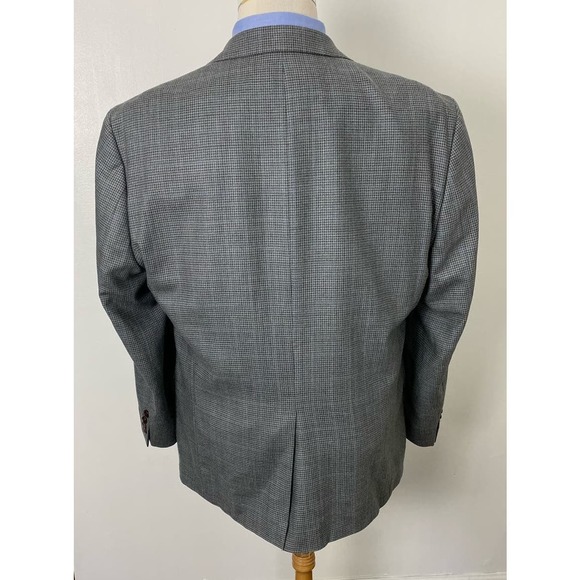 Lauren Ralph Lauren houndstooth plaid 2-button wool silk blazer sportcoat, 46R - Picture 4 of 6